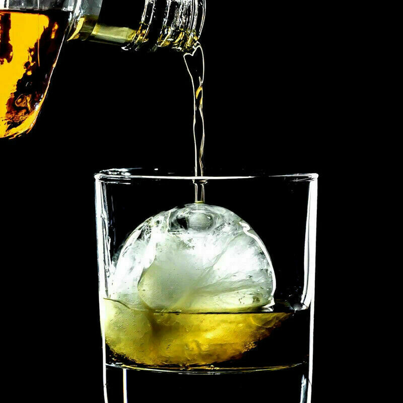 4 Large Ice Balls Maker Cube Tray Big Silicone Mold Sphere Whiskey Round Mould..