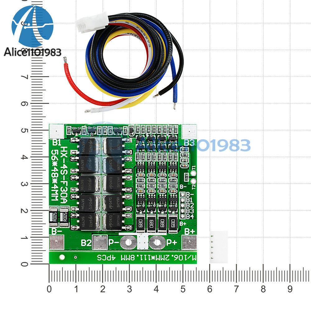 4S 30A 14.8V Li-ion Lithium 18650 Battery BMS PCB Protection Board Cell Balance