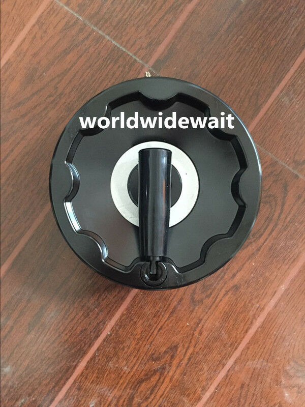 New 16mm x 160mm Black Ripple Hand Wheel Removable Revolving Handle