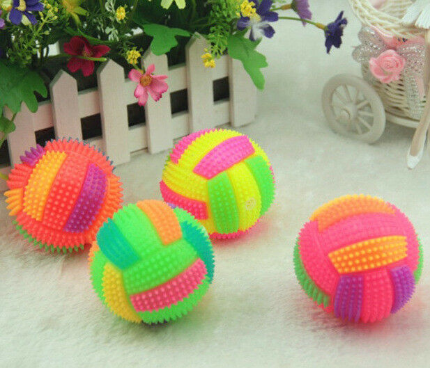 4X LED Volleyball Flashing Light Up - Color Changing Bouncing Hedgehog Ball Kids