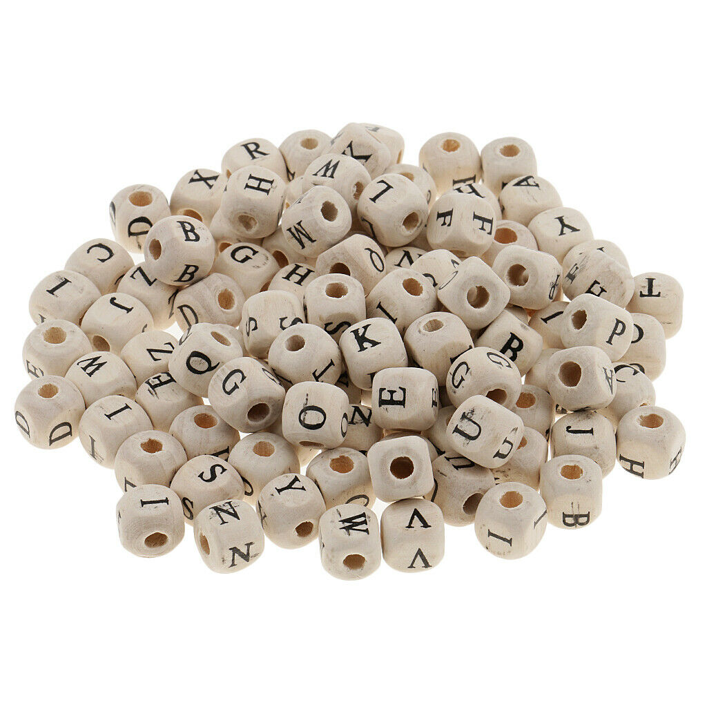 200pcs   Mini   Wooden   Alphabet   Letters   Cube   Beads   for   Jewelry