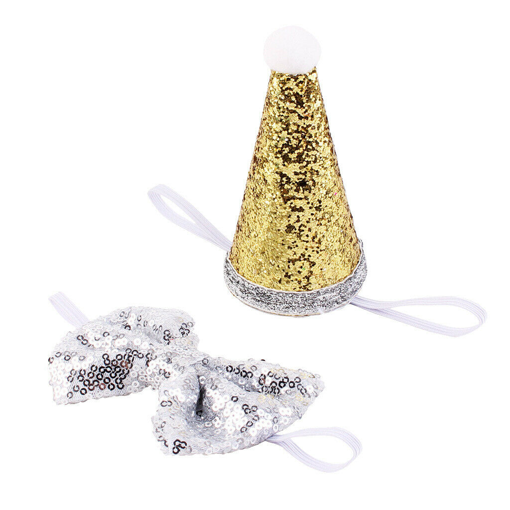 Crown Hat Dog Cat Party   Bowknot Headwear Pet Grooming Accessory White