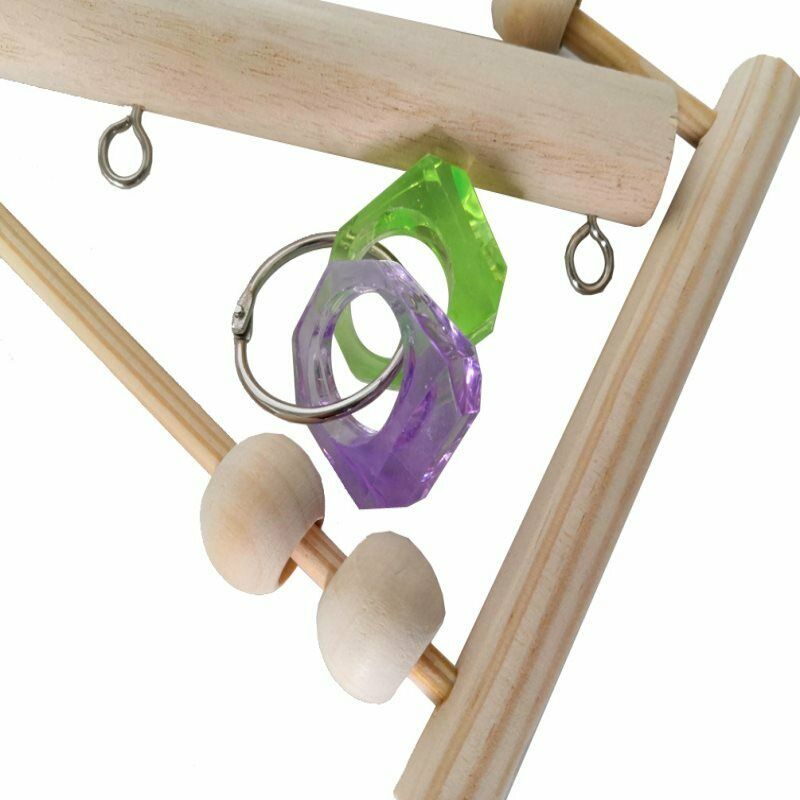 Wooden Parrot Bird Cage Perches Stand Tree Branch Pet Budgie Hanging To.l8