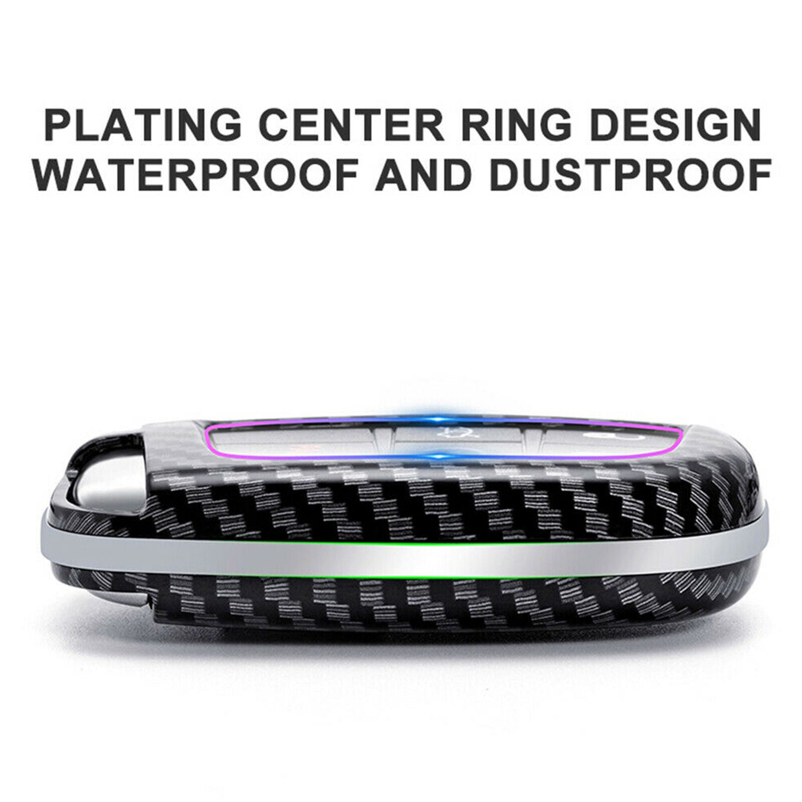 Car Key Case Cover Shell keyring For Jeep Chrysler Dodge 2011-up Carbon Fiber