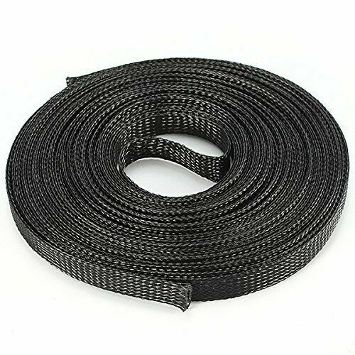 10M Flex. fabric hose braided hose cable protection cable conduit Black 10mm
