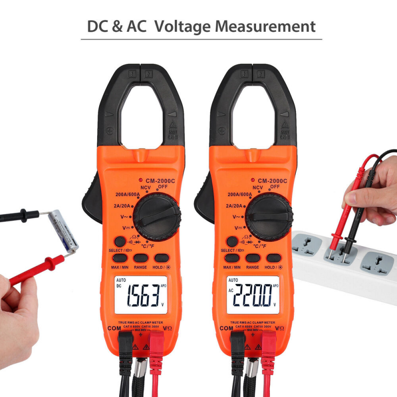 Digital Clamp Meter Tester Trms Ac/dc Voltage Ac Current Resistance Clamp Meter