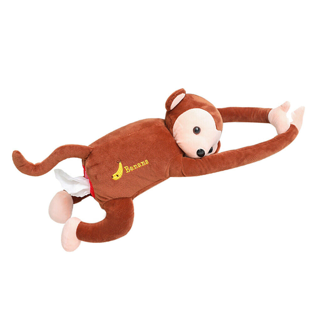 New Cute Monkey Tissue Kleenex Box Animal Cartoon Storage for Car Gift brown