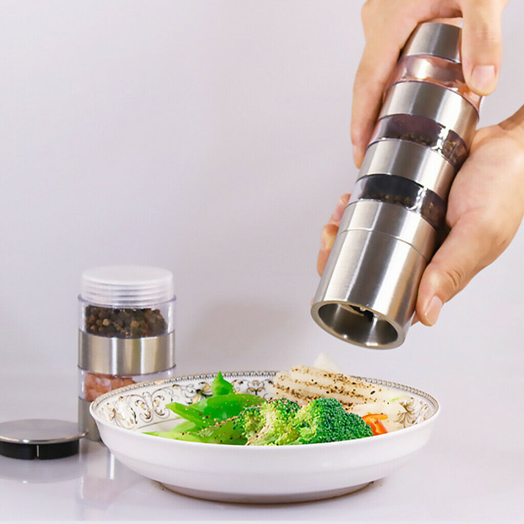 Stackable Reusable Clear Pepper Spice Jar Picnic Kitchen Condiment Container