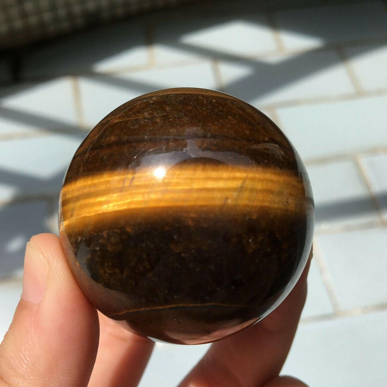 Tiger's eye jasper sphere Quartz Crystal Ball Healing 50g+ 1pc