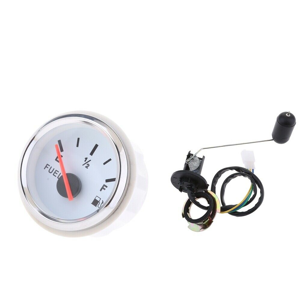 New 2" 52mm Motor Type Fuel Level Meter + Fuel Tank Sensor E-1/2-F Pointer Kit