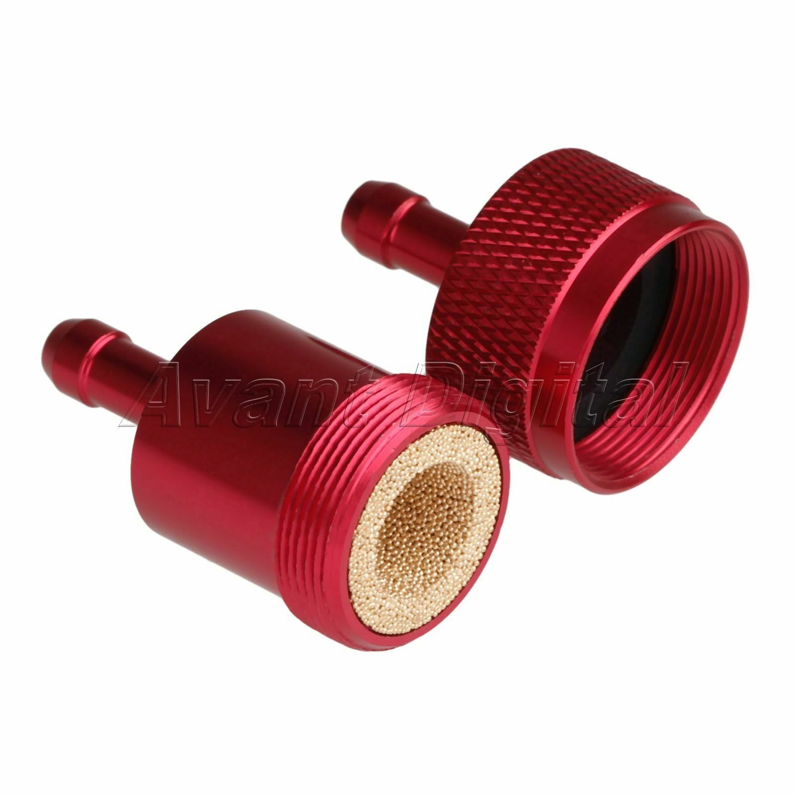 Red CNC Aluminium Motorcycle Pit Dirt Bike ATV Quad Inline Fuel Filter 1/4" 6mm