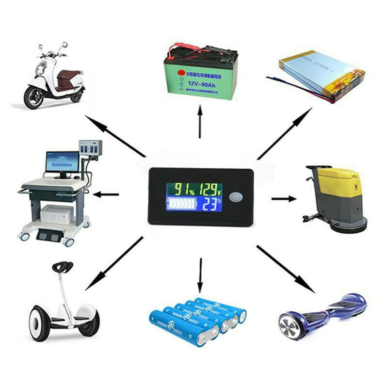 12V LCD Digital Display Battery Capacity Meter Status Indicator Tester Monitor