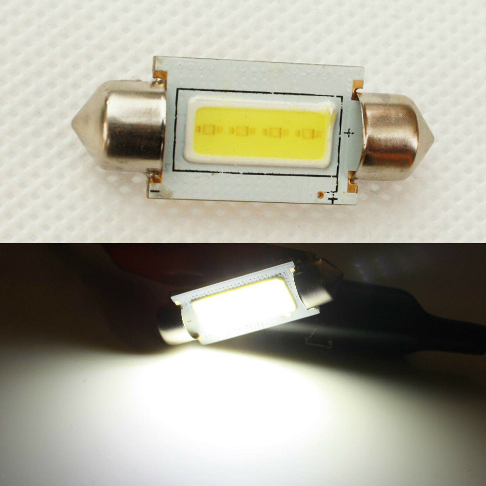 2W 31MM/36MM/41mm 6000K WHITE COB MAP/DOME INTERIOR LIGHTS BULBS Festoon LED 12V