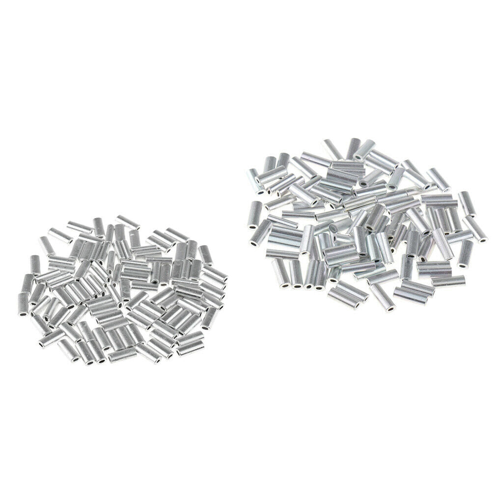 200 Pieces Mini Aluminum Oval Crimp Kit, 10 mm Length Single Crimp Sleeve Set