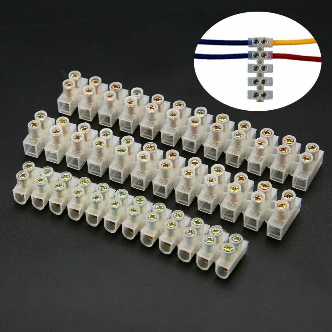 3x 12 Way Barrier Screw Terminal Block Wire Connection Connector Strip 3A 6A 10A
