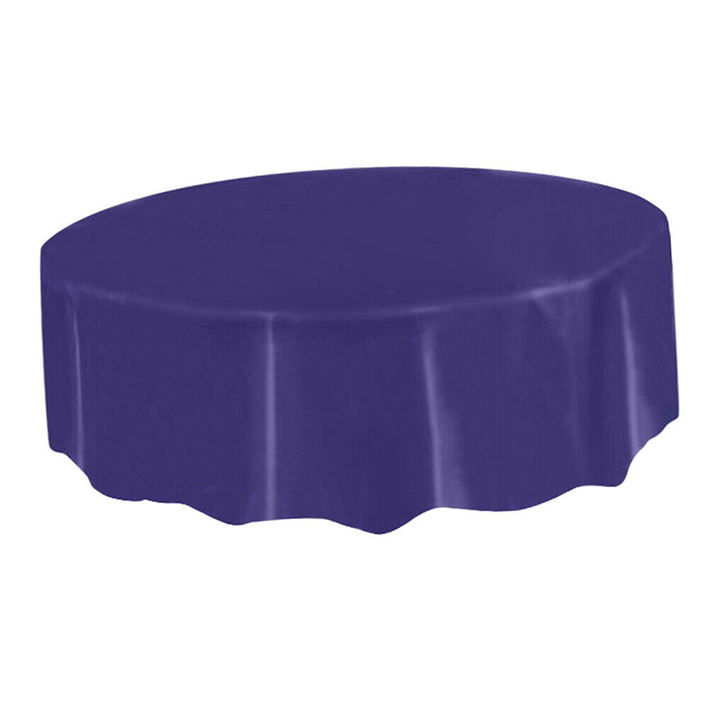 Plastic Disposable Table Covers Round Tableware Wedding Party Purple