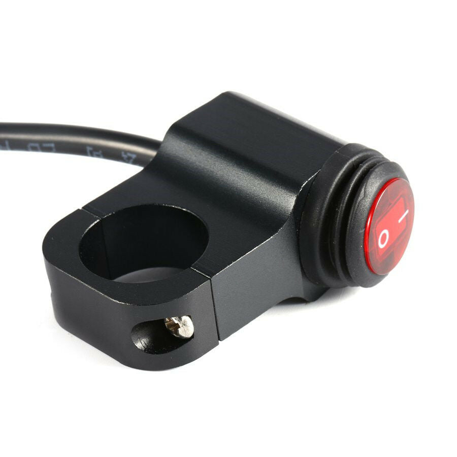 12V 16A Universal Motorcycle 7/8" 22mm Handlebar Headlight Switch Control w/ LED