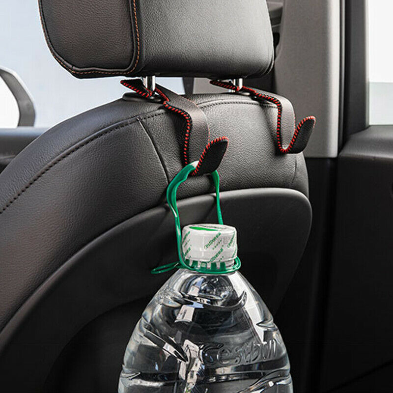 2PCS Car Seat Back Leather Hook Organizer Hanging Bag Holder Hanger Universal