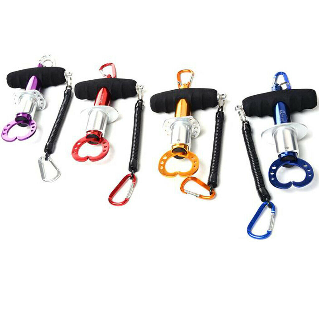 Aluminum Fishing Lip Gripper 15KG Fish   Grip Holder w/ Lanyard Purple