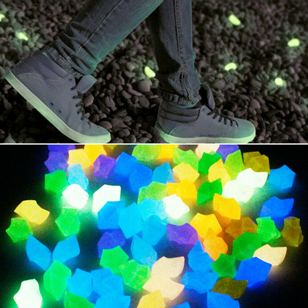 300Pcs Stone Glow Luminous Glowing In The Dark Garden Pebbles Glow Stones Decor
