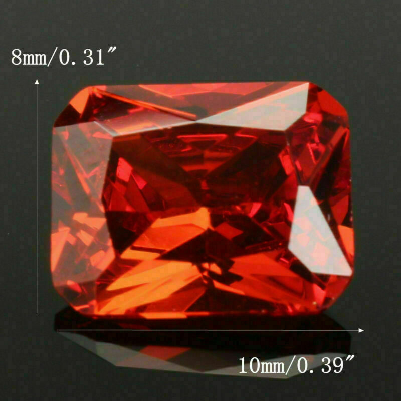 Unheated 8x10mm Red Orange Octagon Shape Loose Gemstones Jewelry Gift 5.02CT
