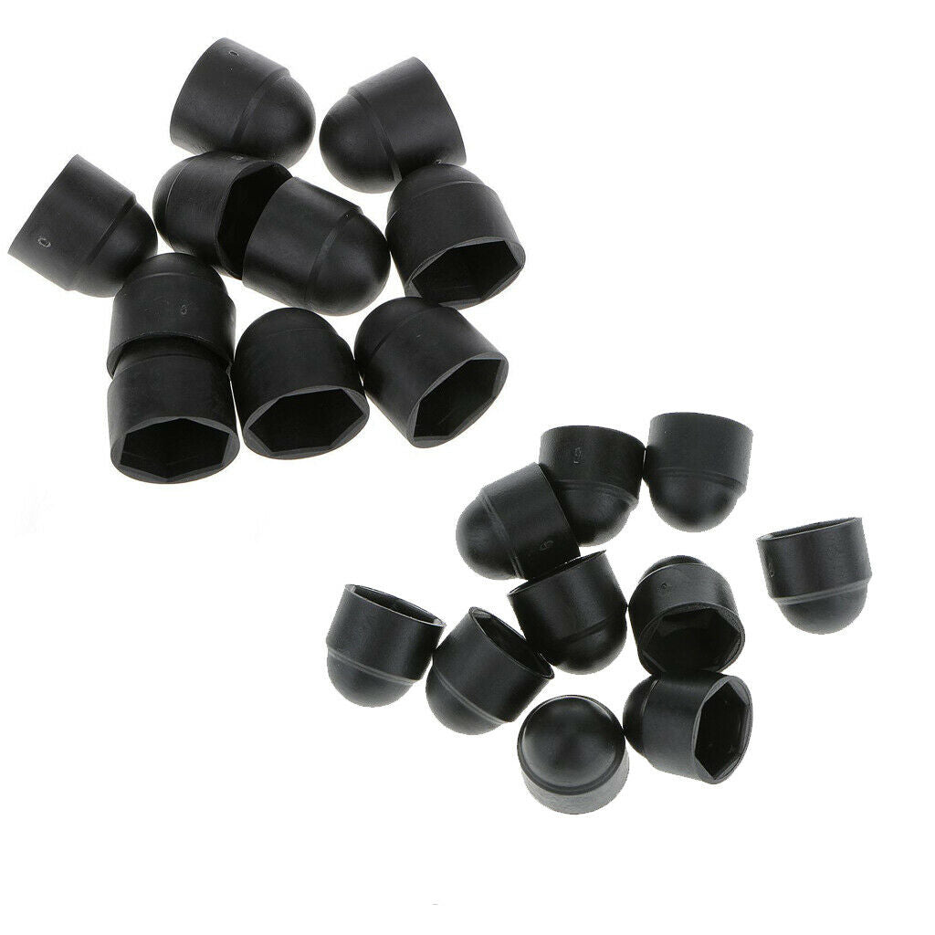 10pcs M12 + 10Pcs M10 Black Dome  Nut Protectors Cover Hex Head Screw