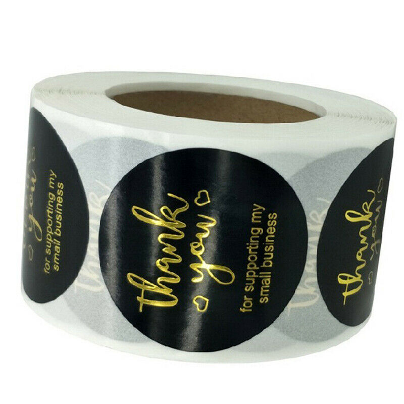 500Pcs/Roll Bronzing Paper Seal Label Thank You Stickers Custom Gift Bake.l8