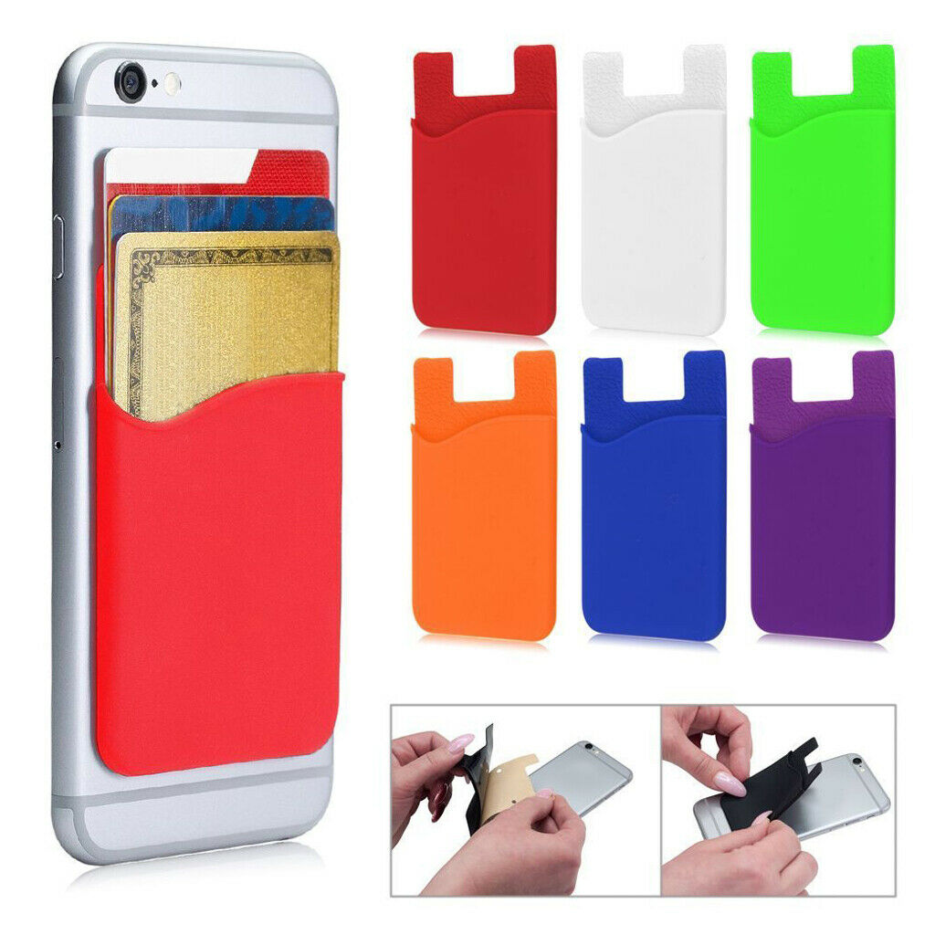 2pcs Wallet Credit Card / ID / Cash Holder for Cell Phone Silicone
