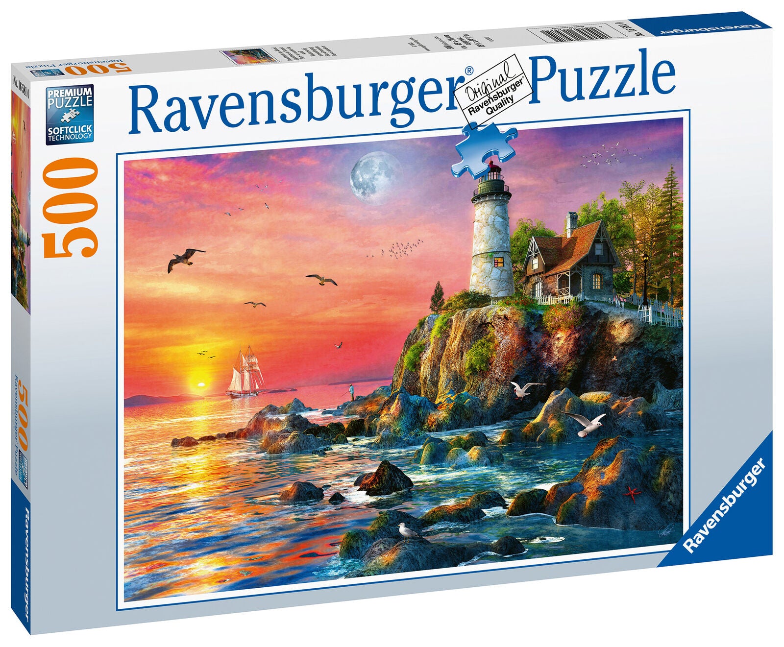 16581 Ravensburger Lighthouse at Sunset Jigsaw Puzzle includes 500pcs Age 10 Yea