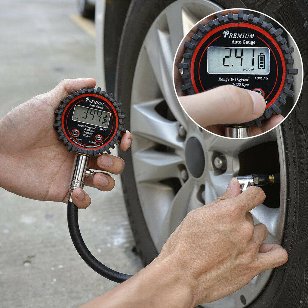 100 PSI Rubber Air Pressure Gauge Inflation Air Hose