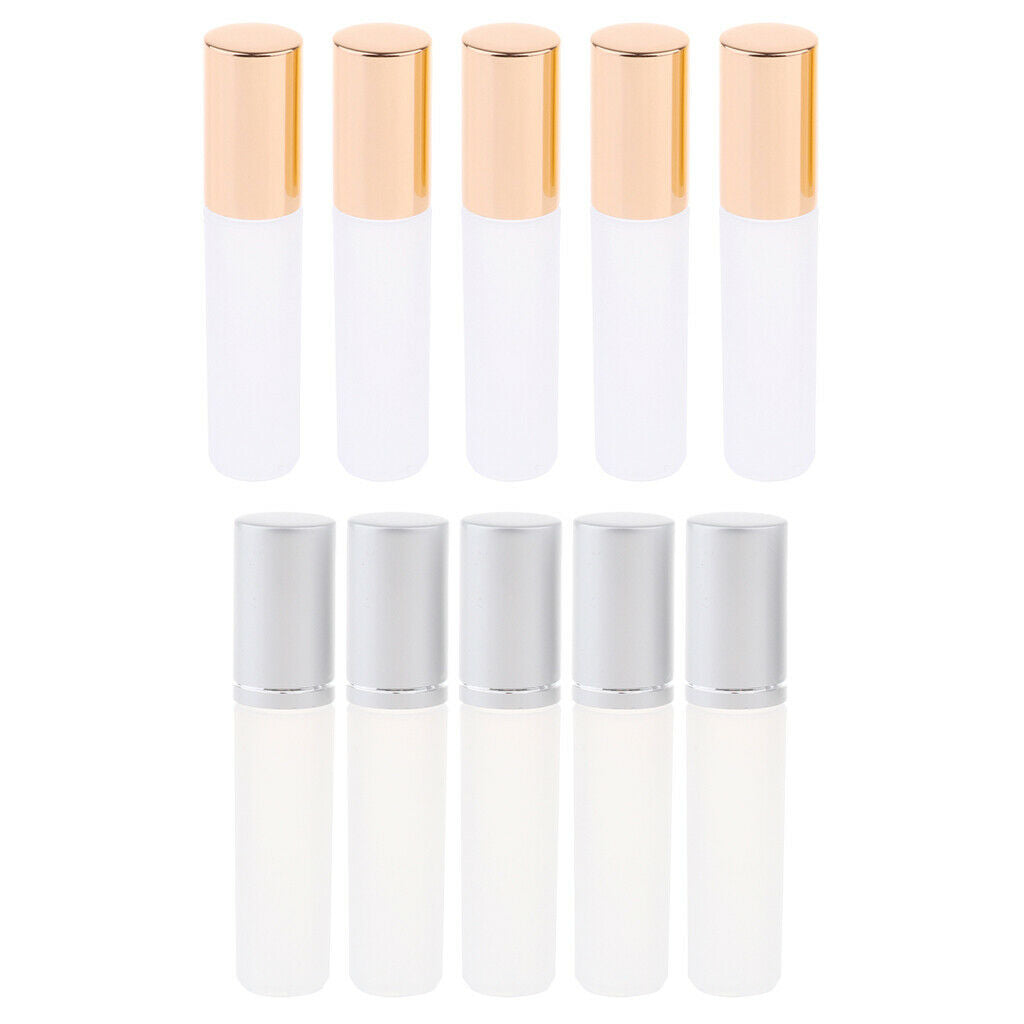 10 Pieces 5ml Refillable Essential Oil Bottle with Roller Ball for Home Travel