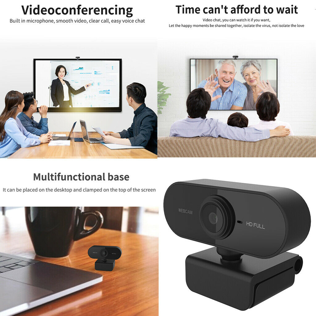 Smart 1080P HD Webcam PC Web Camera Cam Video Recording Built-in Microphone