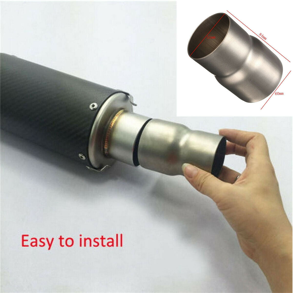 Mild Steel Motorcycle Exhaust Pipe Adaptor Mild SteelReducer Joining Sleeve
