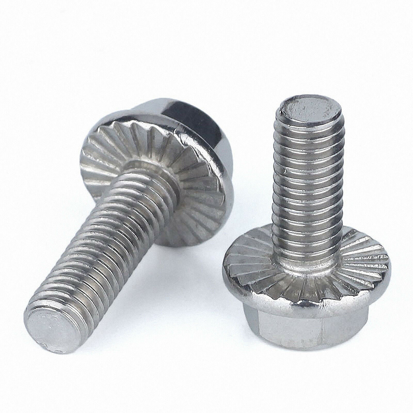 30Pcs M5*8~25mm Flange Hexagon Head Serrated Bolts Set Screws Kit- 304 Stainless