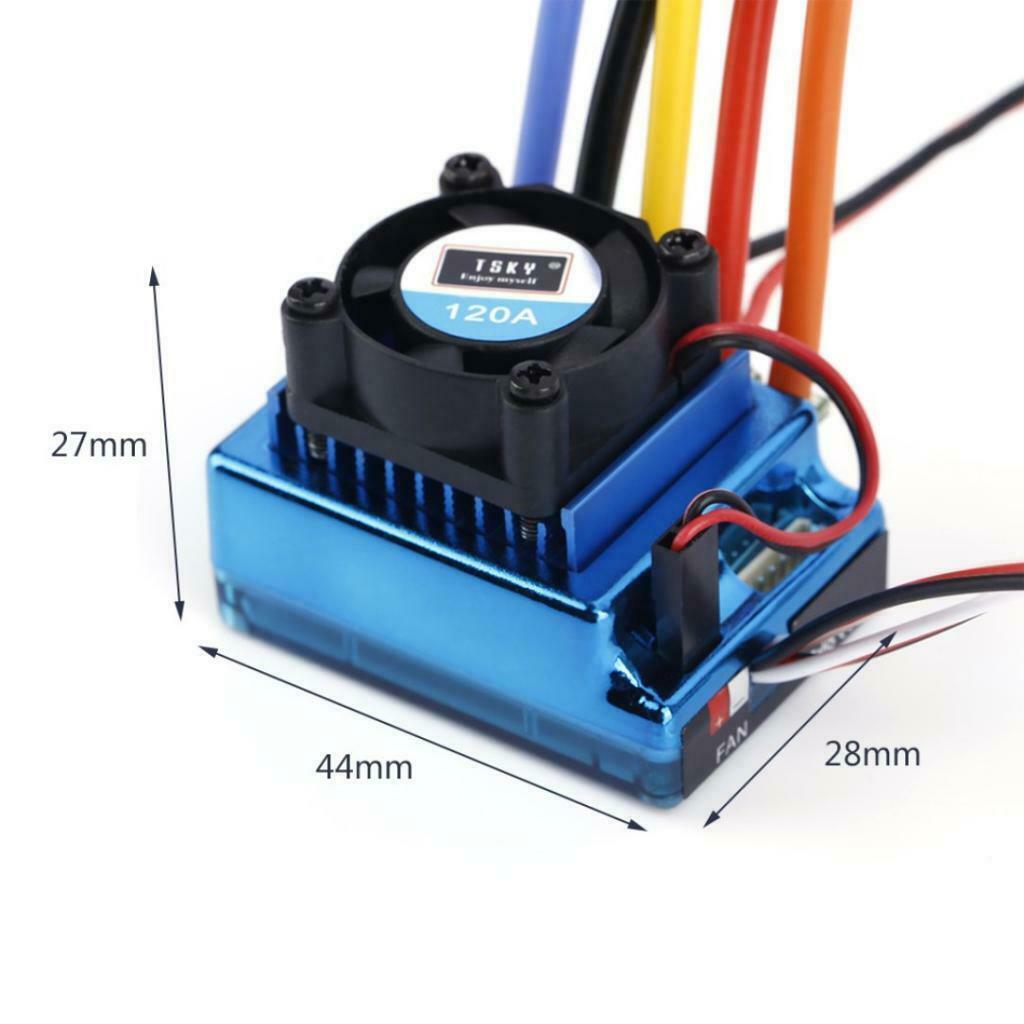 120A sensored brushless esc motor speed controller for rc 1/8