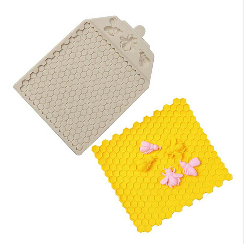 Bees Honeycomb Mold Textured Silicone Fondant Decorating Chocolate Cake MoulBDA