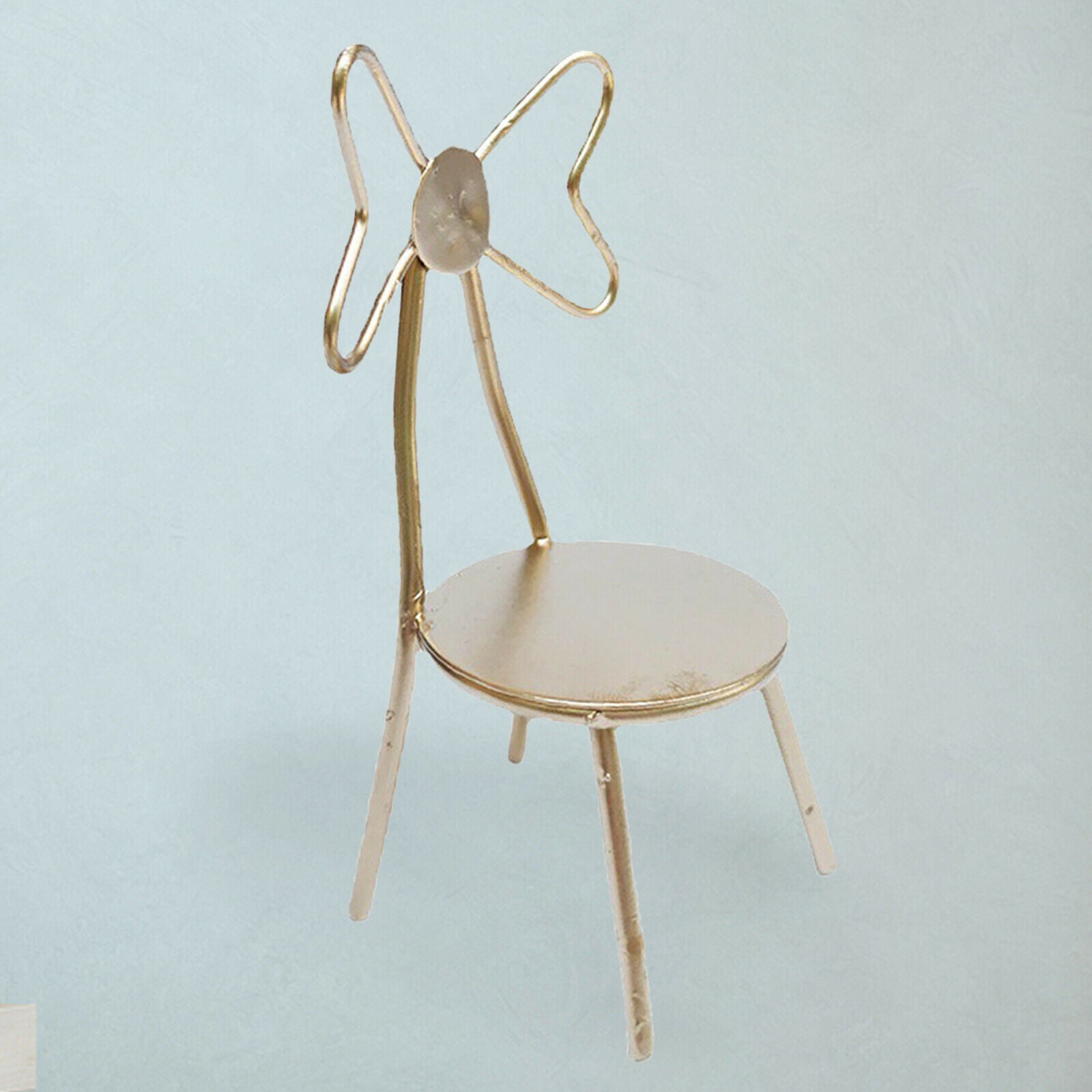 1/12 Scale Metal Chairs Simulation Fairy Garden Furniture Supplies Ornaments