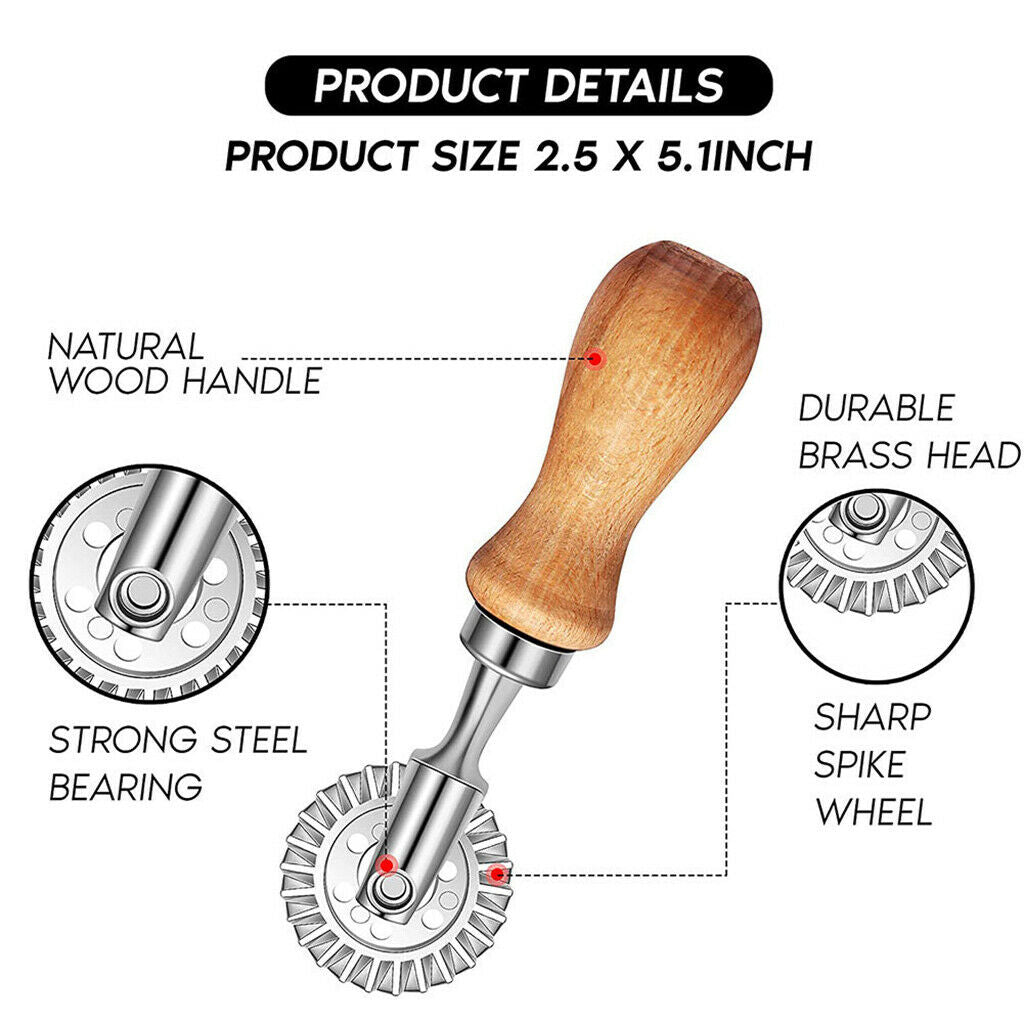 Ravioli Stamp Set (Set of 5), Ravioli Maker Cutter with Wooden Handle