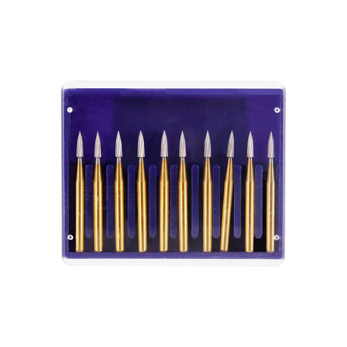 10X Dental Endodontic Tungsten Carbide Burs FG7902 Titanium Coating Needle Shape
