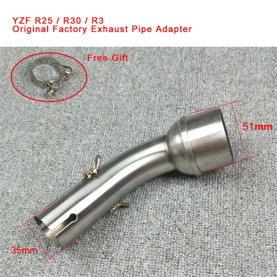 Stainless Steel Motorcycle Exhaust Middle Pipe Link For Yamaha YZF R25 R3 R30