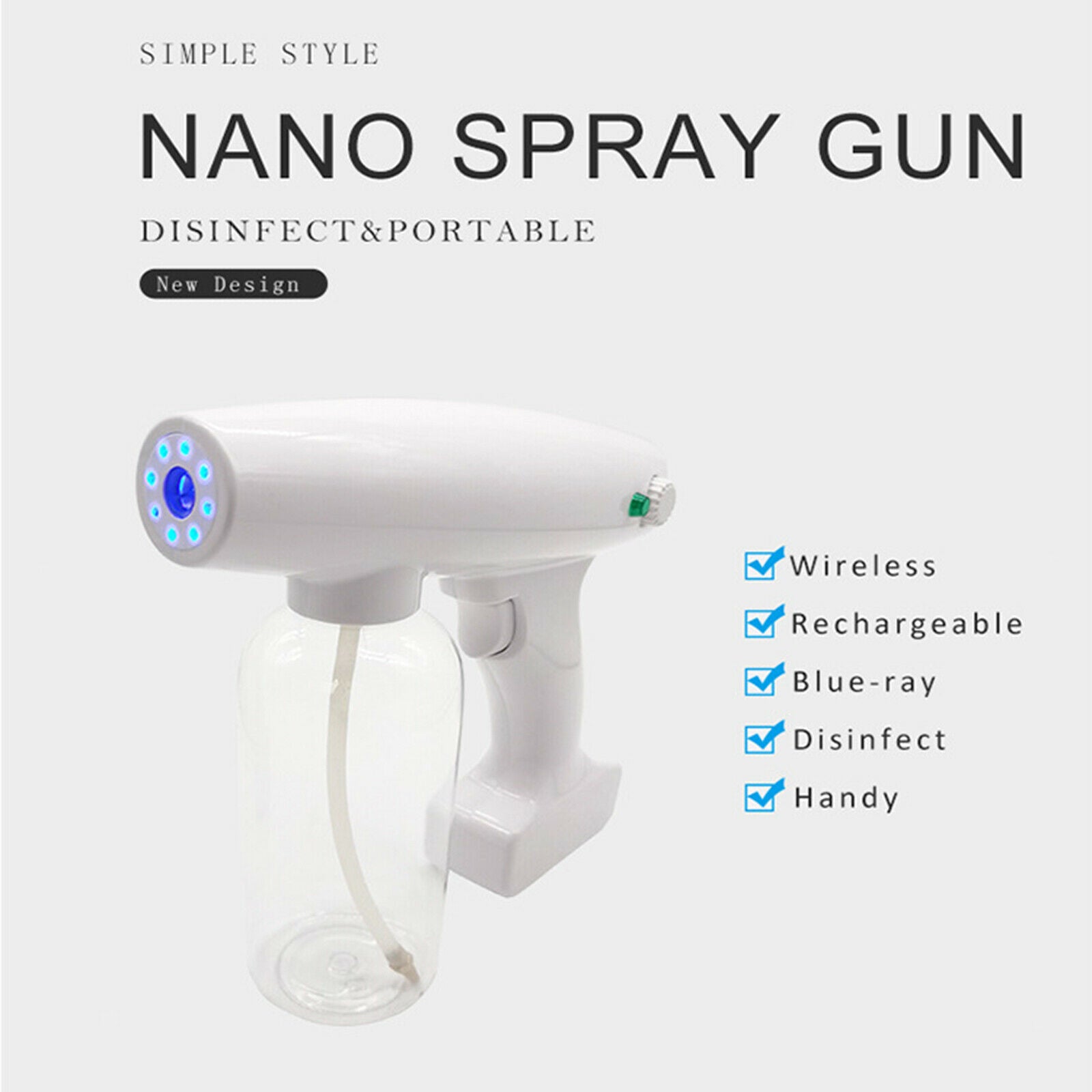 Cordless Electric Sanitizer Spray Sprayer 500ml Disinfectant Gun Home Office