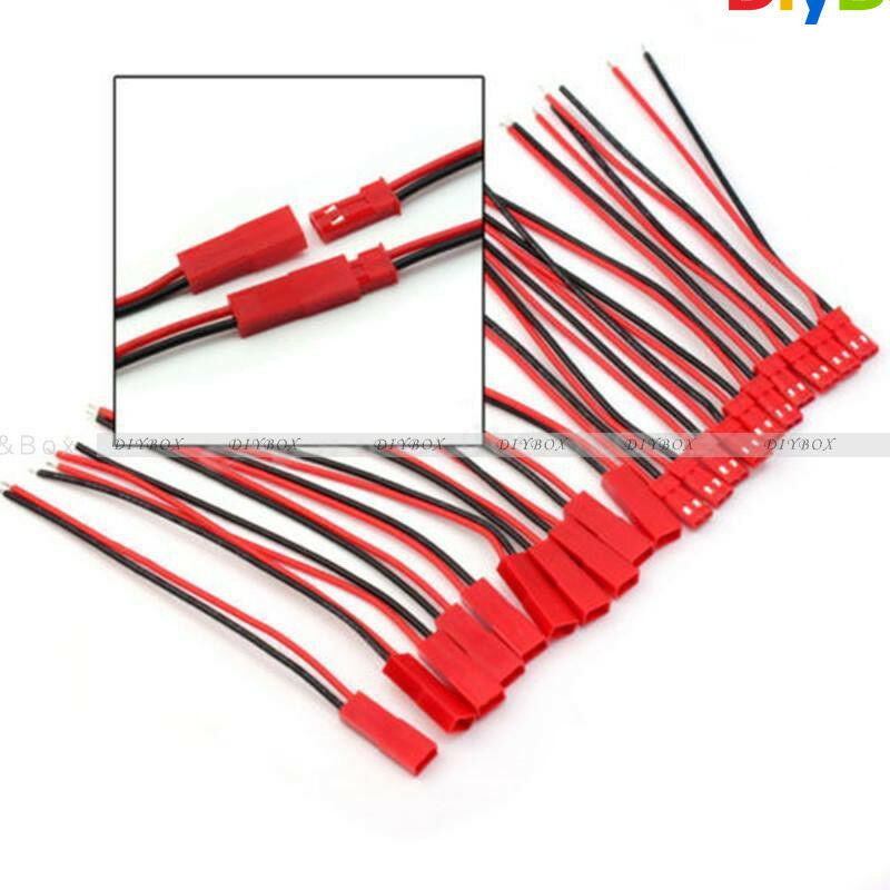 20PCS Male&Female JST 2Pin Connector Plug Cable Line Set For RC BEC Lipo Battery