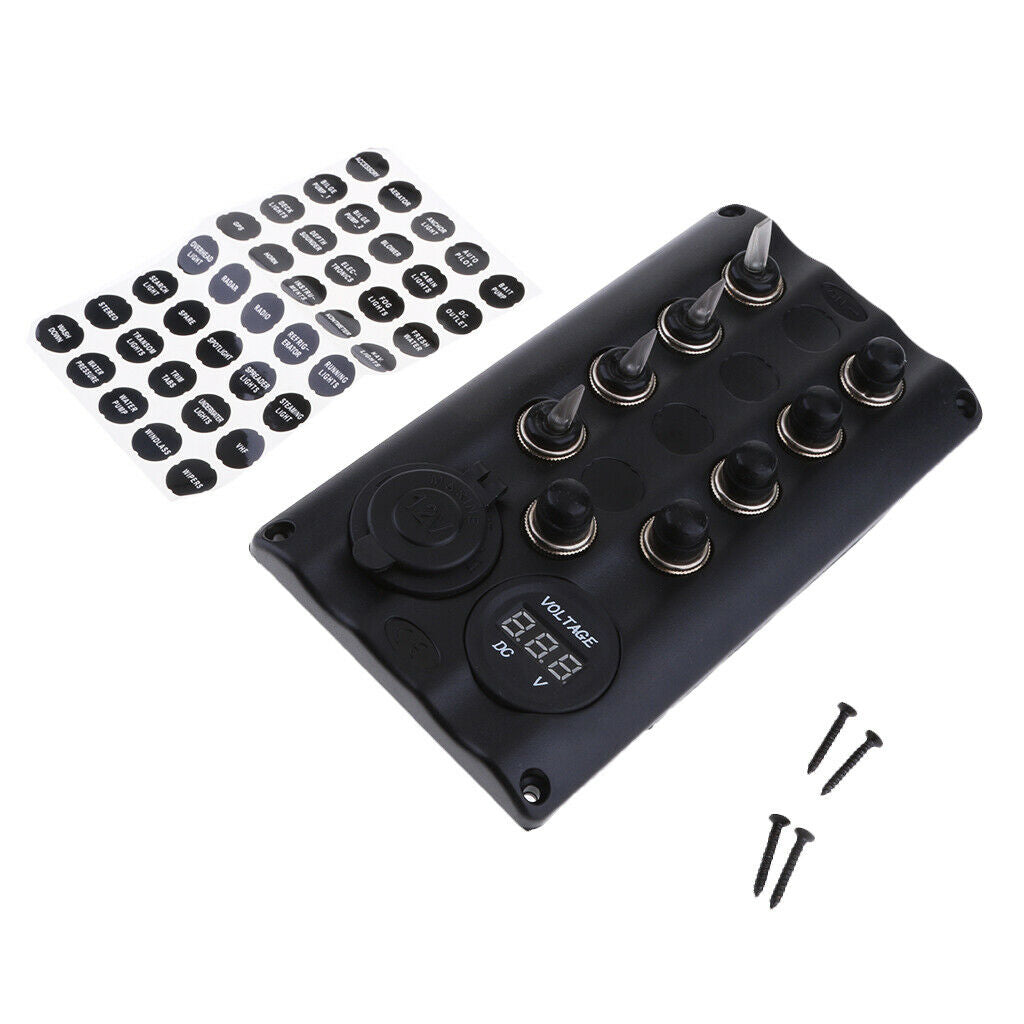 Boat 4 Gang Circuit Breaker Splashproof Switch Panel with Mounting Parts