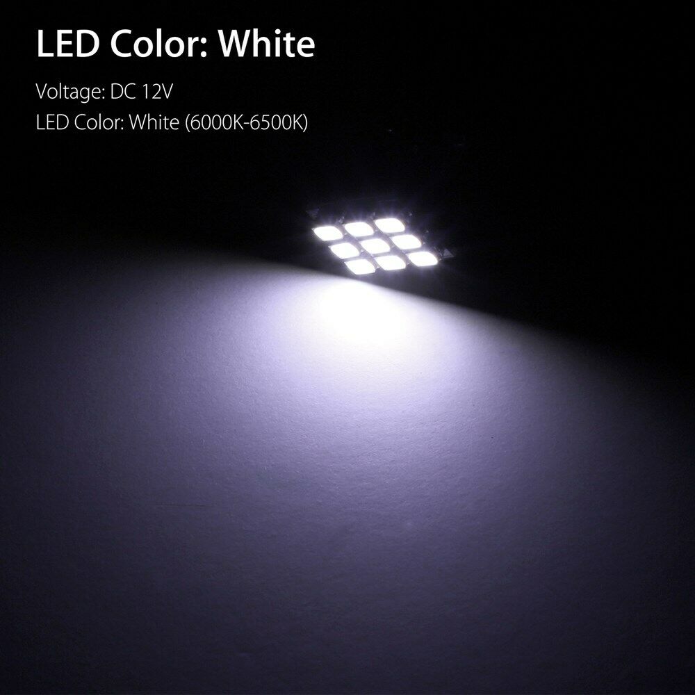 50 PCS Wedge 9-SMD Super White T10 Interior LED Light bulbs W5W 194 168 2825 158