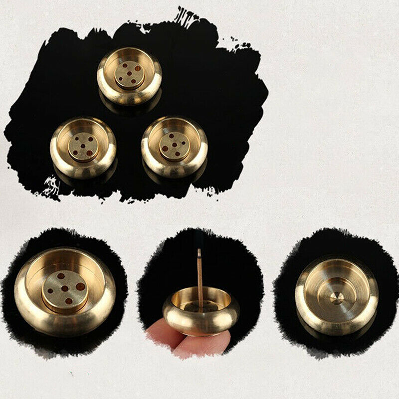 1pcs 5 Holes Mini Brass Incense Burner Incense Sticks Censer Holder Home .l8