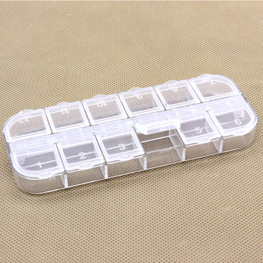 12 Compartment Plastic Storage Case Nail Art Jewelry Container Organizer B.l8