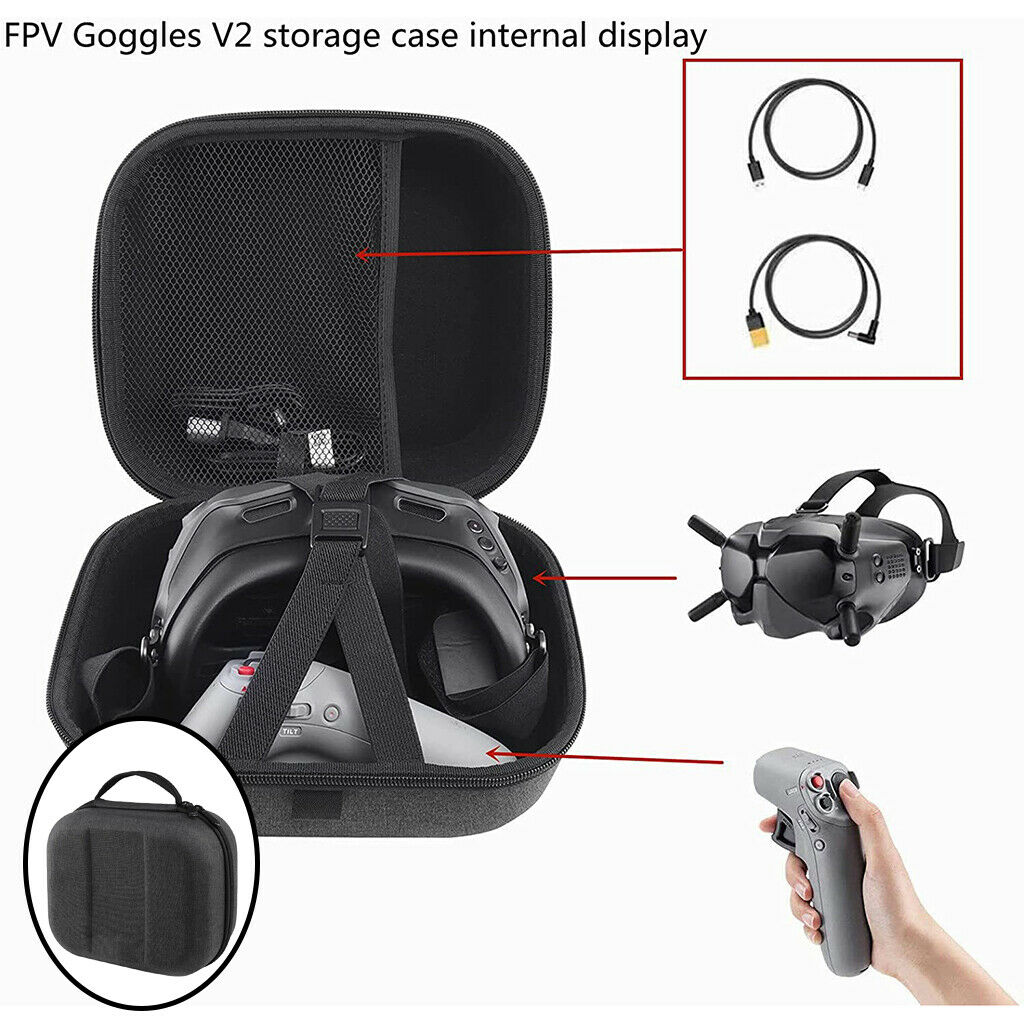 Portable Storage Box for DJI FPV Flight Glasses V2 Suitcase with Handle