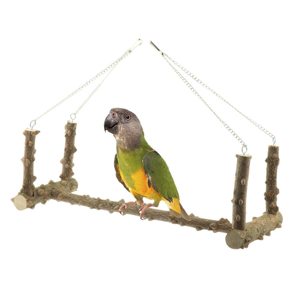 Bird Swing Natural Wood Swing Bird Toys for Birds Parrots Budgies Cockatiels