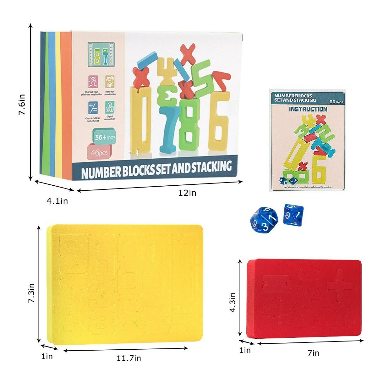 Number Blocks Educational Toys Building Math Balanced Stacking Memory Training