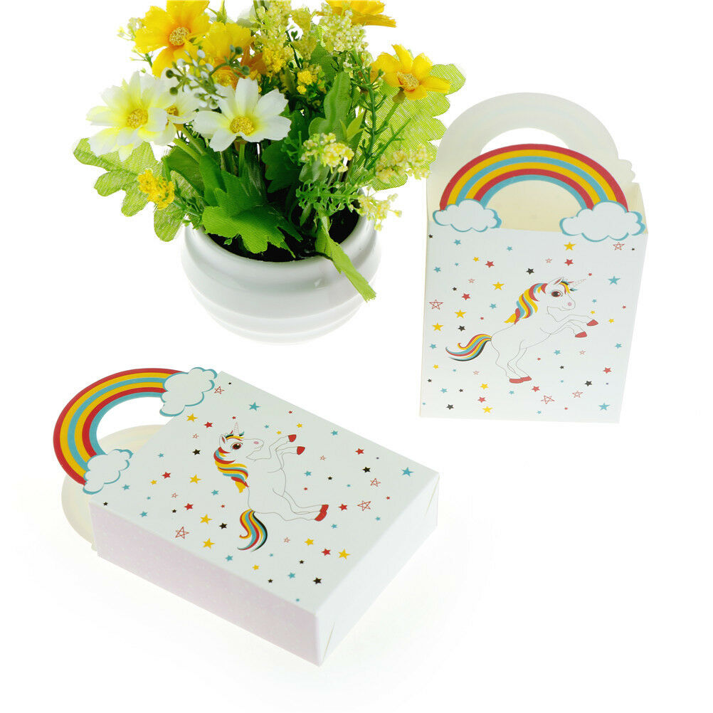 10pcs Rainbow Gift Box Party Candy Box Packages Kids Birthday Decor DD